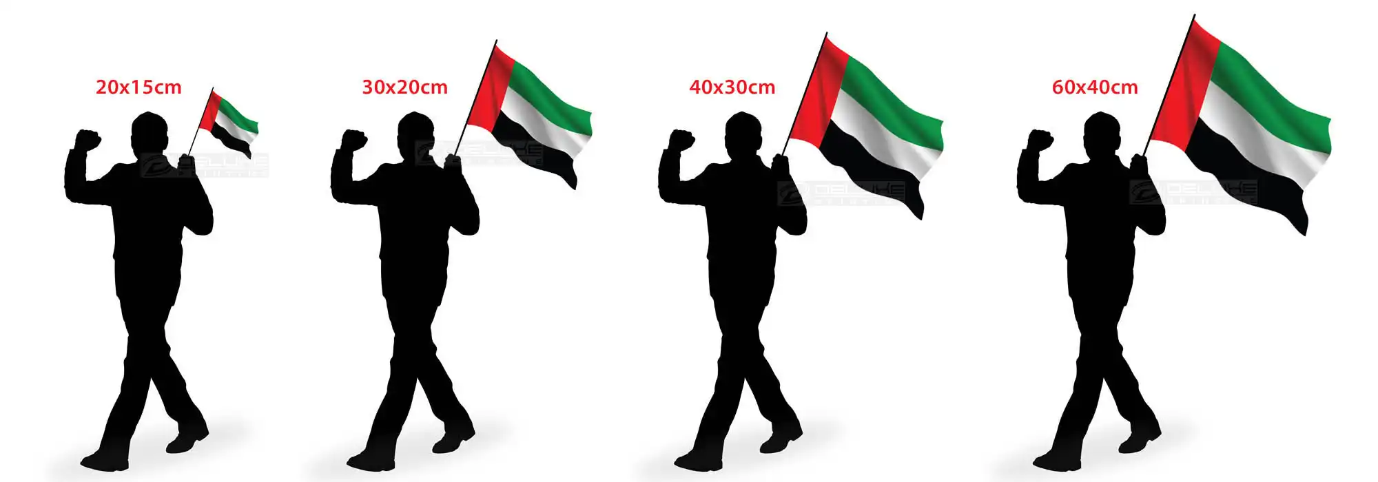 Popular Sizes Hand Held Flags Printing Dubai