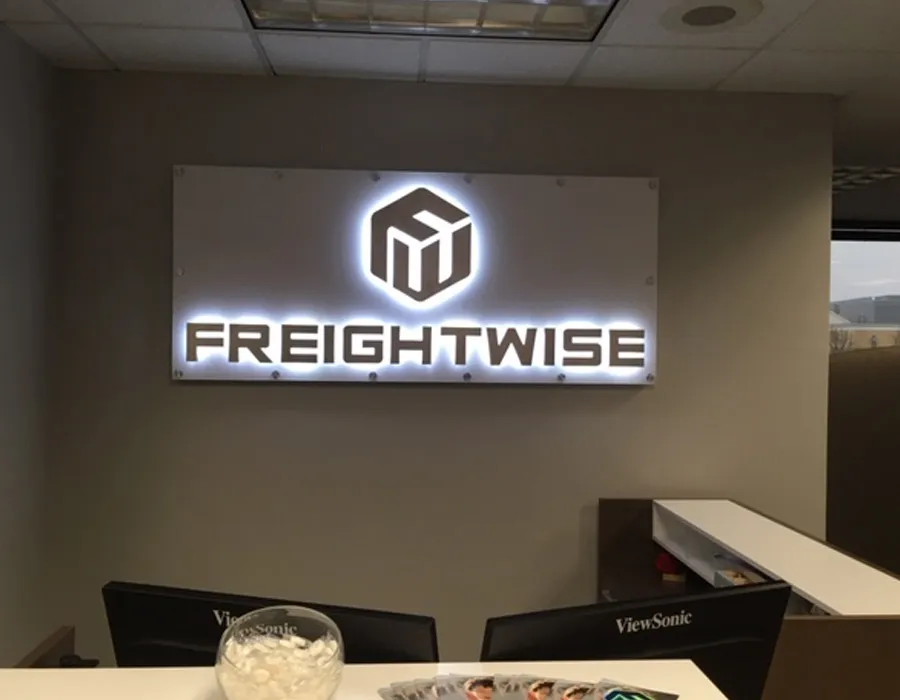 backlit reception Signage Dubai